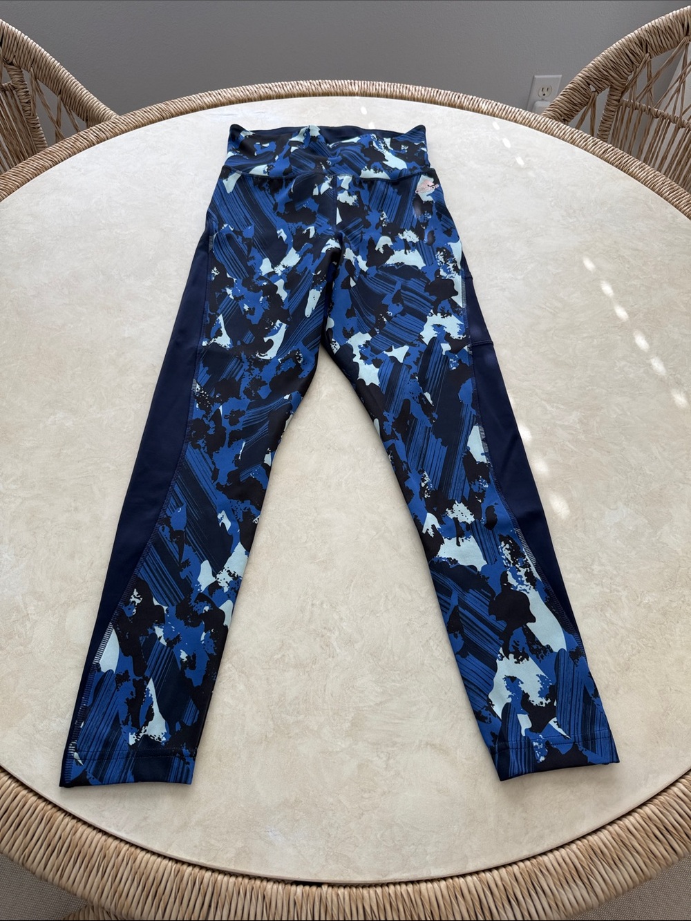 adidas Blue & Black Printed Leggings